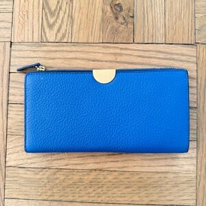 Kate Spade Saturdays Royal Blue & Gold Wallet Leather Minimalist